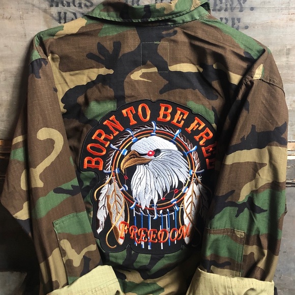 Custom 1990’s Military Back Patch Jacket - Picture 2 of 7